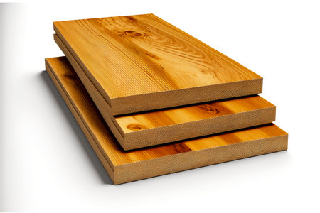fresh timber planks for construction and parquet material isolated on white background