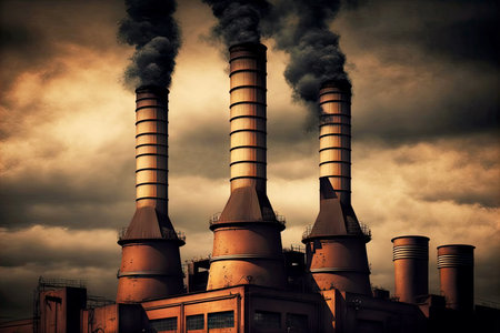 smoke stacks of industry smoke factory chimneys