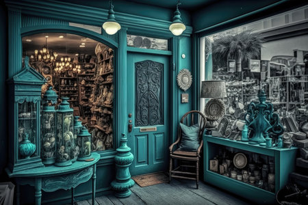 a home decor shop with a variety of unique and unusual pieces for customers to choose from, created with generative aiの素材