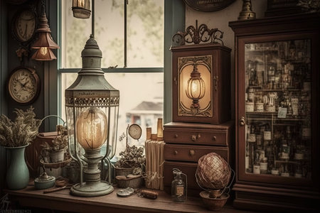 home decor shop with variety of unique and artistic products for customers to choose from, created with generative aiの素材