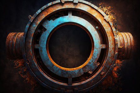 rusty oil pipe connection symbol of technology and industry concept industrial modern 4.0, created with generative aiの素材