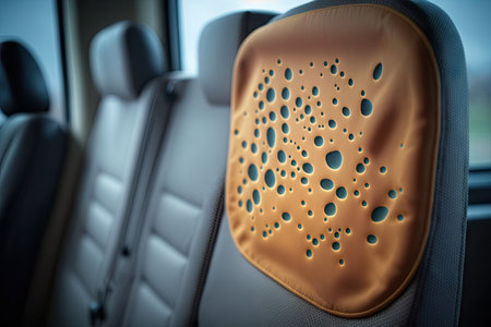 close-up of bacteria on bus seat, with droplets of moisture behind, created with generative aiの素材