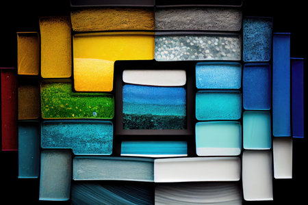 swatch of plastic windows, with different shades and textures visible, created with generative aiの素材