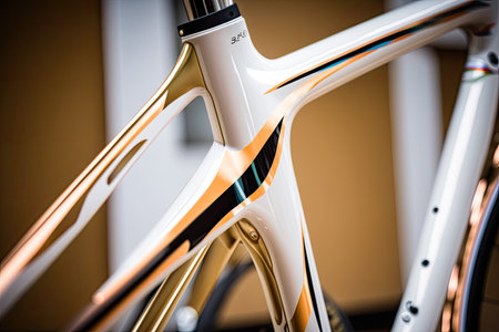 close-up of cross bikes sleek frame and precision components, created with generative aiの素材