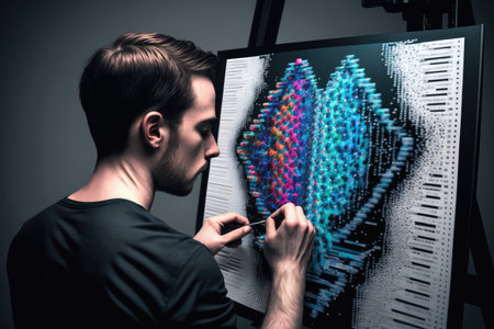 person, using genetic programming to create unique and original works of art, created with generative aiの素材