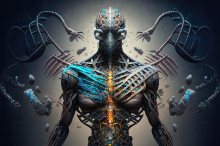 genetic programmer, creating new program by combining and modifying existing ones, created with generative aiの素材