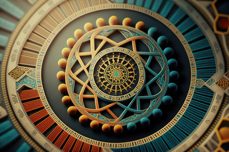 close-up of genetic program, with each gene represented by a unique symbol, created with generative aiの素材