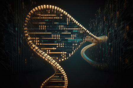 computer, running genetic programming algorithm to solve complex mathematical problem, created with generative aiの素材