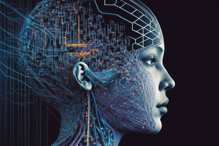 genetic programming being used to develop artificial intelligence for complex systems, created with generative aiの素材