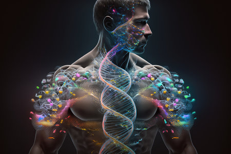 genetic programmer, manipulating dna strings to create unique programs, created with generative aiの素材