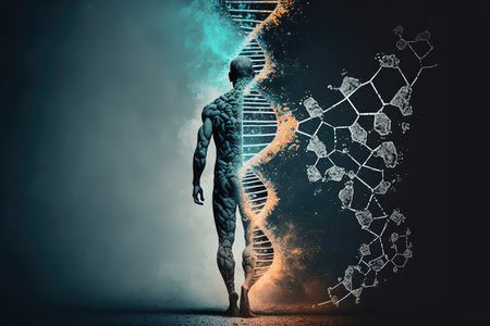 person, using genetic programming to find optimal solution for complex problem, created with generative aiの素材