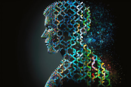 person, using genetic programming to find optimal solution for complex problem, created with generative aiの素材