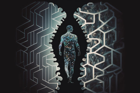 person, using genetic programming to find optimal solution for complex problem, created with generative aiの素材