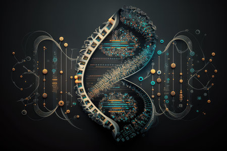 genetic programmer, designing new organism from scratch using genetic code as a guide, created with generative aiの素材