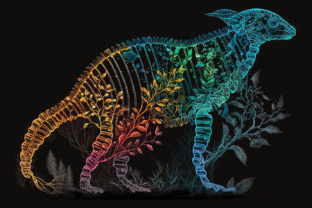 genetic programmer, designing new organism from scratch using genetic code as a guide, created with generative aiの素材