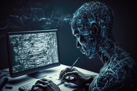 genetic programmer, working on next generation of artificial intelligence, created with generative aiの素材