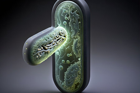 a door handle with a layer of bacteria that has been built up over time, created with generative aiの素材