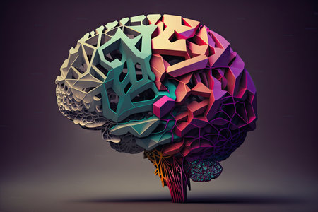 concept of abstract creative thinking in form of human brain, created with generative aiの素材