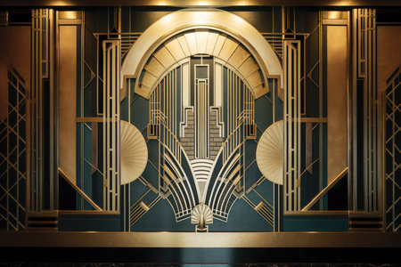 classic art deco design, with sleek lines and geometric shapes, created with generative aiの素材