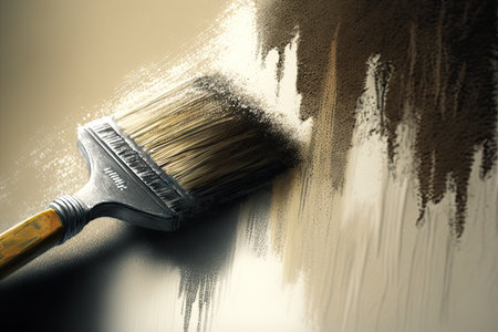 a close-up of a brush stroke, adding texture and detail to the walls, created with generative aiの素材
