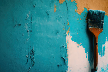 a close-up of a freshly painted wall, with the brush strokes visible, created with generative aiの素材