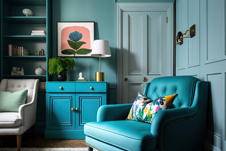 a room with bright, fresh paint and new furniture brings a sense of renewal, created with generative aiの素材