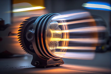 long exposure of moving light source, such as a car headlight, with blurred background and stationary objects, created with generative aiの素材
