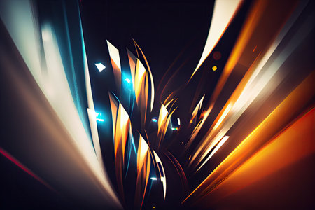 abstract image of lights and shadows, with blurred shapes in motion, created with generative aiの素材