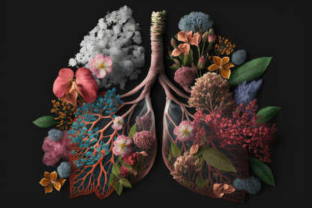 bouquet of flowers, each one representing a different lung, created with generative aiの素材