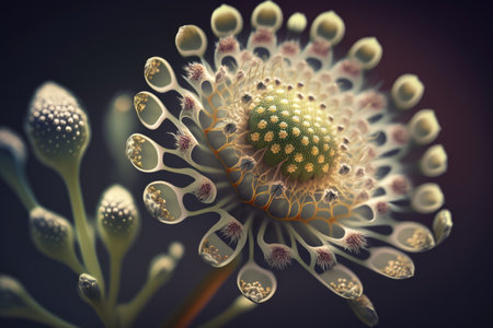 close-up of meadow flower and its intricate details, created with generative aiの素材