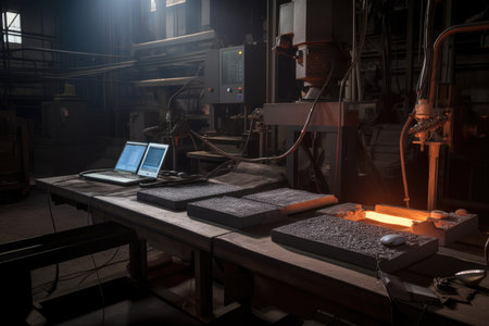 foundry products being tested and analyzed, with results being recorded, created with generative aiの素材