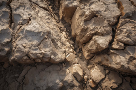 close-up of fault line, with rocks and earth in motion, created with generative aiの素材