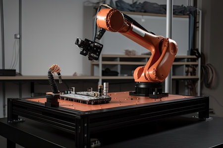 custom robotics project, with robotic arm and tools custom-designed to perform specific tasks, created with generative aiの素材