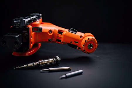 custom robotic tool with screwdriver and wrench for building and construction, created with generative aiの素材
