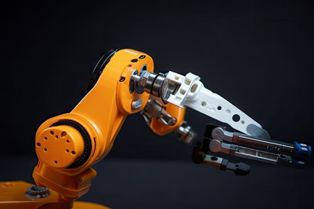 custom robotic tool with screwdriver and wrench for building and construction, created with generative aiの素材