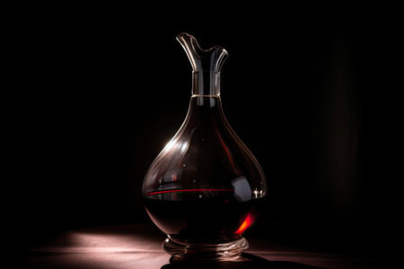 decanter with dramatic lighting, creating a somber atmosphere, created with generative aiの素材