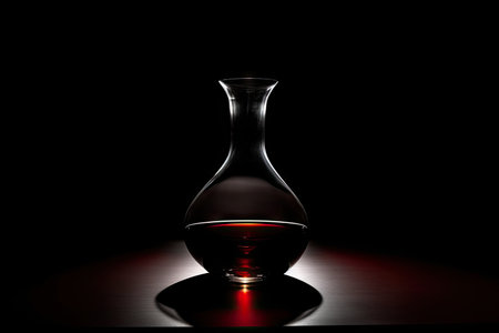 decanter with dramatic lighting, creating a somber atmosphere, created with generative aiの素材