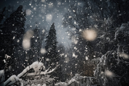 snowstorm, with snowflakes swirling amidst the storm, created with generative aiの素材