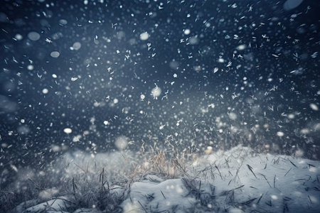 snowstorm, with snowflakes swirling amidst the storm, created with generative aiの素材