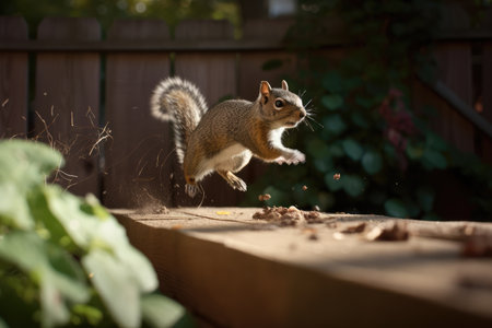 stop motion, with a series of photos showing backyard wildlife and critter in motion, created with generative aiの素材