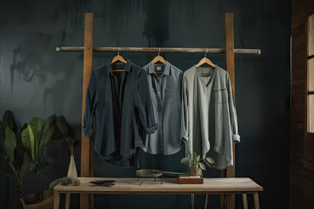 fast-fashion clothing line, featuring recycled and repurposed materials, created with generative aiの素材