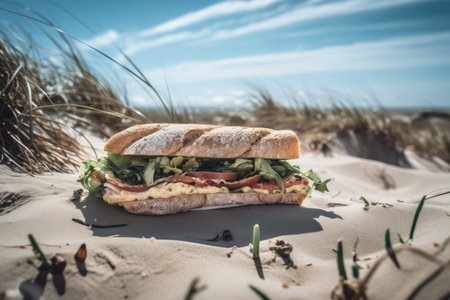 sandwichexperience in a different setting or environment for added dimension, created with generative aiの素材