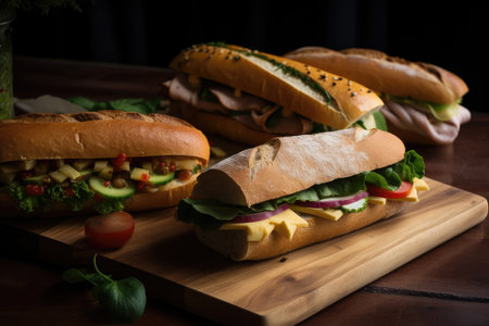 sandwichexplore different styles, from classic to innovative, created with generative aiの素材