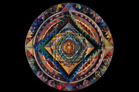 mandala made of triangles, the most stable and balanced shape, created with generative aiの素材