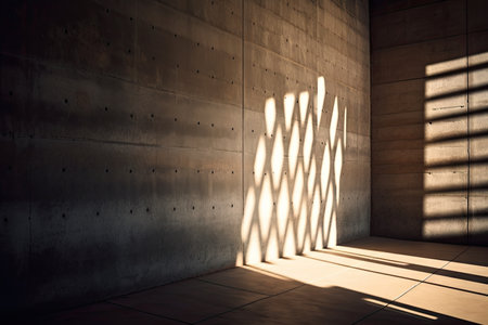 abstract composition of concrete wall, with shadows and lights creating texture and mood, created with generative aiの素材