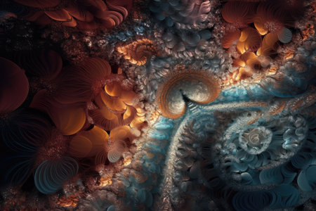 realm of infinite fractals, with endless patterns and shapes, created with generative aiの素材