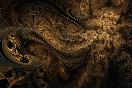 close-up of intricate fractal pattern, with the details visible, created with generative aiの素材