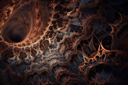 close-up of intricate fractal pattern, with the details visible, created with generative aiの素材