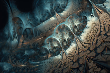 close-up of intricate fractal pattern, with the details visible, created with generative aiの素材