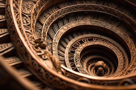 close-up of spiral, showcasing its intricate and complex details, created with generative aiの素材